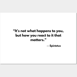 “It's not what happens to you, but how you react to it that matters.” Epictetus Posters and Art